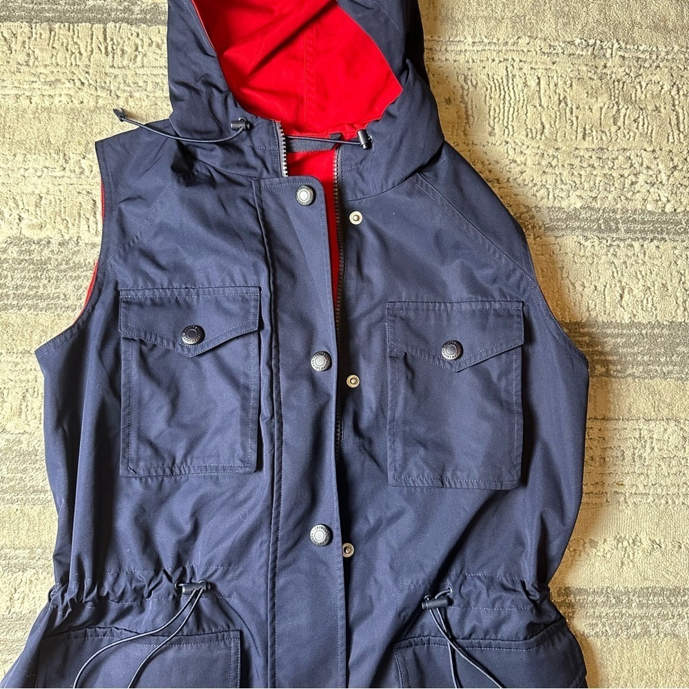 Ralph Lauren Reversible Hooded Utility Vest Red & Navy – Women’s Size M - Picture 10 of 11